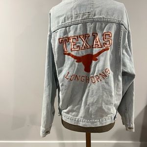 Vintage 90’s  Student Union University of Texas Longhorns denim biker jacket